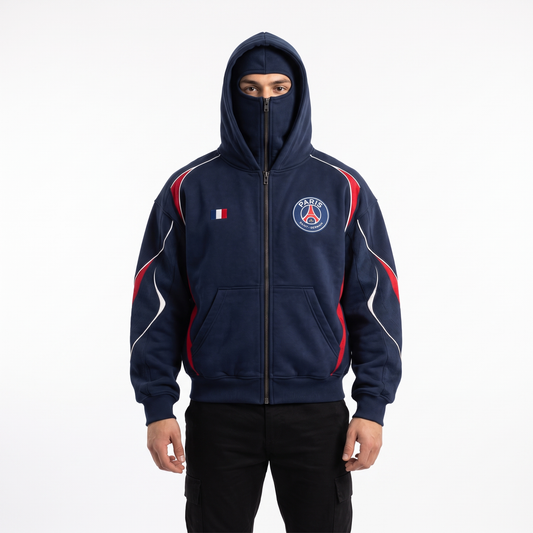 Hoodie Zippé 2-en-1 Cagoule Kopmask