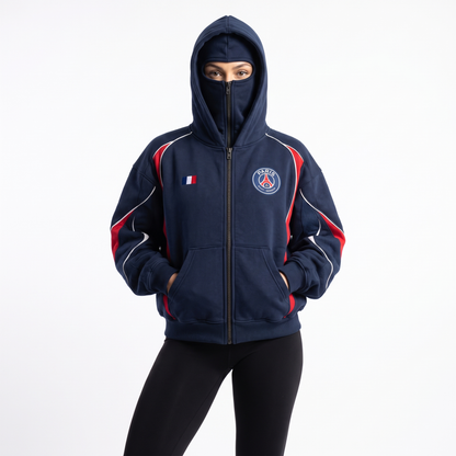Hoodie Zippé 2-en-1 Cagoule Kopmask