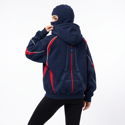 Hoodie Zippé 2-en-1 Cagoule Kopmask
