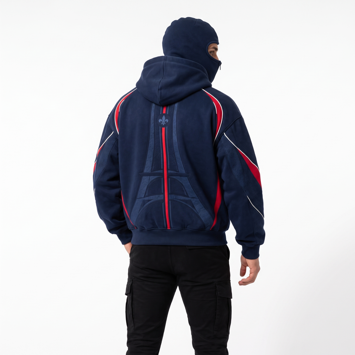 Hoodie Zippé 2-en-1 Cagoule Kopmask
